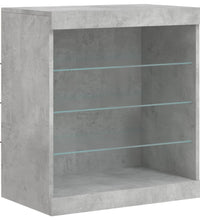 Sideboard mit LED-Leuchten Betongrau 60,5x37x67 cm