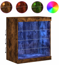 Sideboard mit LED-Leuchten Räuchereiche 60,5x37x67 cm