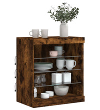 Sideboard mit LED-Leuchten Räuchereiche 60,5x37x67 cm