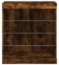 Sideboard mit LED-Leuchten Räuchereiche 60,5x37x67 cm