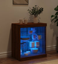 Sideboard mit LED-Leuchten Braun Eichen-Optik 60,5x37x67 cm