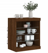 Sideboard mit LED-Leuchten Braun Eichen-Optik 60,5x37x67 cm