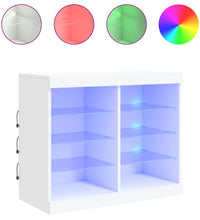 Sideboard mit LED-Leuchten Weiß 81x37x67 cm