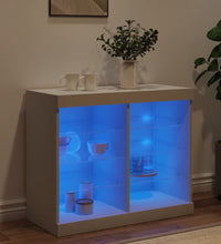 Sideboard mit LED-Leuchten Weiß 81x37x67 cm