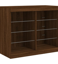 Sideboard mit LED-Leuchten Braun Eichen-Optik 81x37x67 cm