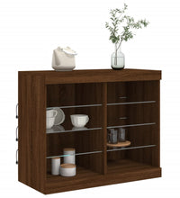 Sideboard mit LED-Leuchten Braun Eichen-Optik 81x37x67 cm