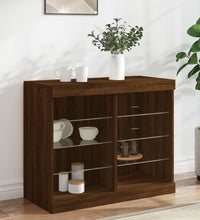 Sideboard mit LED-Leuchten Braun Eichen-Optik 81x37x67 cm