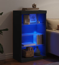 Sideboard mit LED-Leuchten Schwarz 60,5x37x100 cm