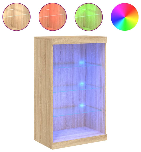 Sideboard mit LED-Leuchten Sonoma-Eiche 60,5x37x100 cm