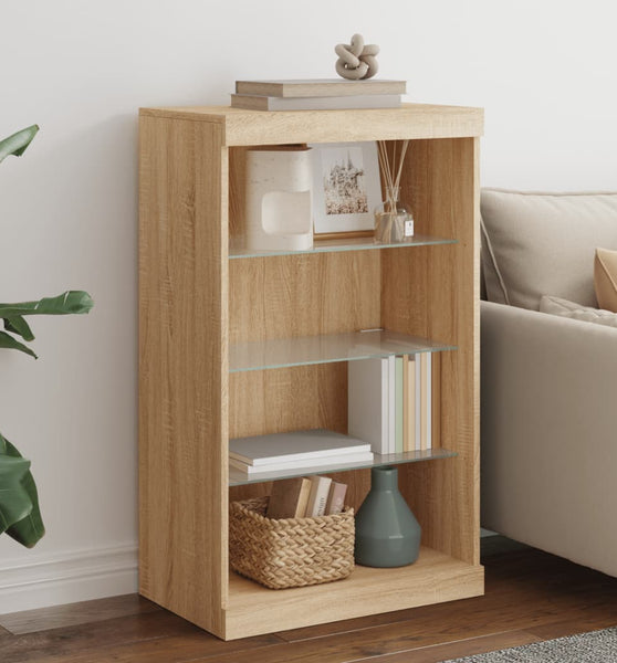 Sideboard mit LED-Leuchten Sonoma-Eiche 60,5x37x100 cm
