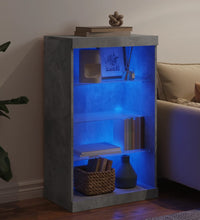Sideboard mit LED-Leuchten Betongrau 60,5x37x100 cm