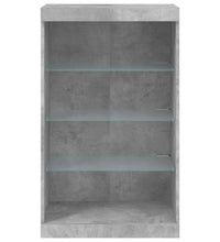 Sideboard mit LED-Leuchten Betongrau 60,5x37x100 cm