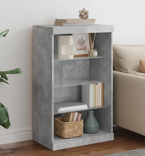 Sideboard mit LED-Leuchten Betongrau 60,5x37x100 cm