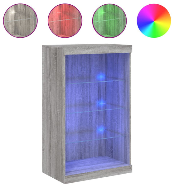 Sideboard mit LED-Leuchten Grau Sonoma 60,5x37x100 cm