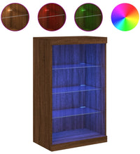 Sideboard mit LED-Leuchten Braun Eichen-Optik 60,5x37x100 cm