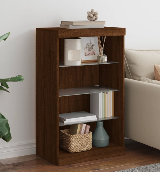 Sideboard mit LED-Leuchten Braun Eichen-Optik 60,5x37x100 cm