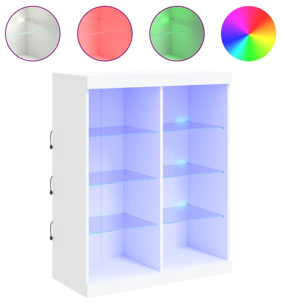 Sideboard mit LED-Leuchten Weiß 81x37x100 cm