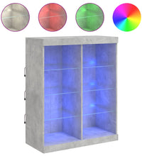 Sideboard mit LED-Leuchten Betongrau 81x37x100 cm