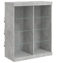 Sideboard mit LED-Leuchten Betongrau 81x37x100 cm