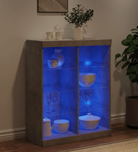 Sideboard mit LED-Leuchten Betongrau 81x37x100 cm