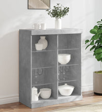 Sideboard mit LED-Leuchten Betongrau 81x37x100 cm