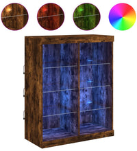 Sideboard mit LED-Leuchten Räuchereiche 81x37x100 cm