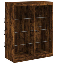 Sideboard mit LED-Leuchten Räuchereiche 81x37x100 cm