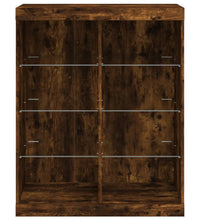 Sideboard mit LED-Leuchten Räuchereiche 81x37x100 cm