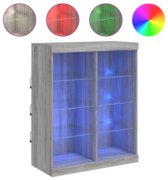 Sideboard mit LED-Leuchten Grau Sonoma 81x37x100 cm