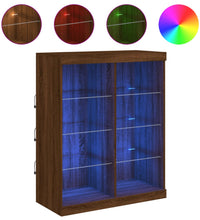 Sideboard mit LED-Leuchten Braun Eichen-Optik 81x37x100 cm