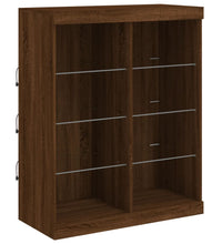 Sideboard mit LED-Leuchten Braun Eichen-Optik 81x37x100 cm