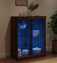 Sideboard mit LED-Leuchten Braun Eichen-Optik 81x37x100 cm