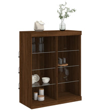 Sideboard mit LED-Leuchten Braun Eichen-Optik 81x37x100 cm