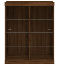 Sideboard mit LED-Leuchten Braun Eichen-Optik 81x37x100 cm
