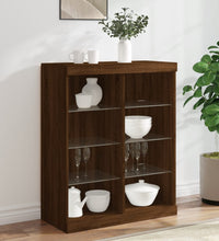 Sideboard mit LED-Leuchten Braun Eichen-Optik 81x37x100 cm