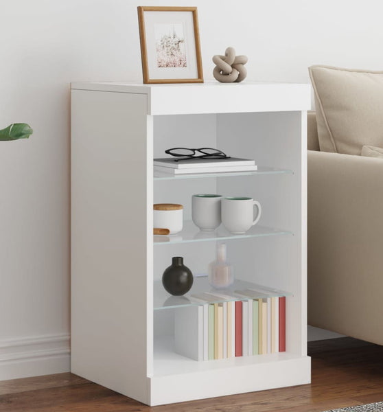 Sideboard mit LED-Leuchten Weiß 41x37x67 cm