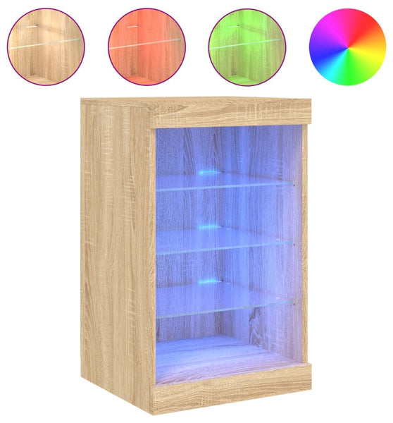 Sideboard mit LED-Leuchten Sonoma-Eiche 41x37x67 cm