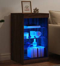 Sideboard mit LED-Leuchten Braun Eichen-Optik 41x37x67 cm