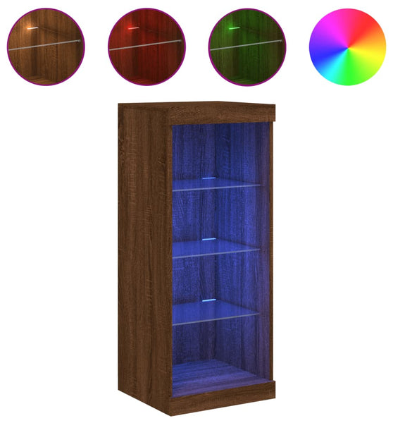 Sideboard mit LED-Leuchten Braun Eichen-Optik 41x37x100 cm