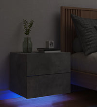 Wand-Nachttisch mit LED-Leuchten Betongrau