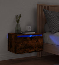 Wand-Nachttisch mit LED-Leuchten Räuchereiche