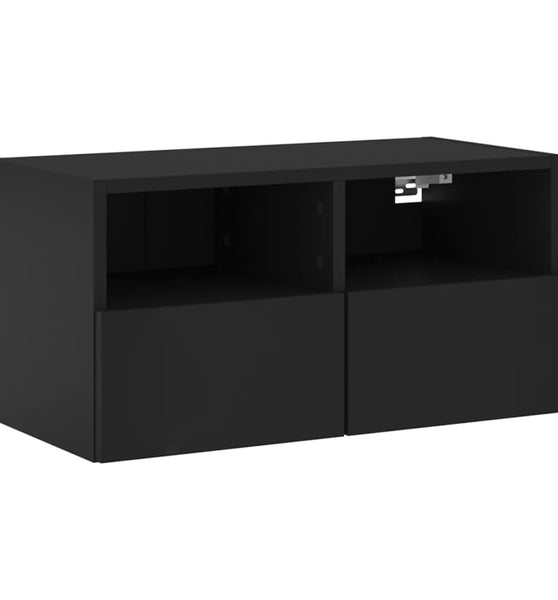 TV-Wandschrank Schwarz 60x30x30 cm Holzwerkstoff