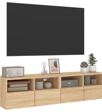 TV-Wandschränke 2 Stk. Sonoma-Eiche 60x30x30 cm Holzwerkstoff