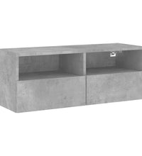 TV-Wandschrank Betongrau 80x30x30 cm Holzwerkstoff