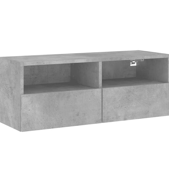 TV-Wandschrank Betongrau 80x30x30 cm Holzwerkstoff