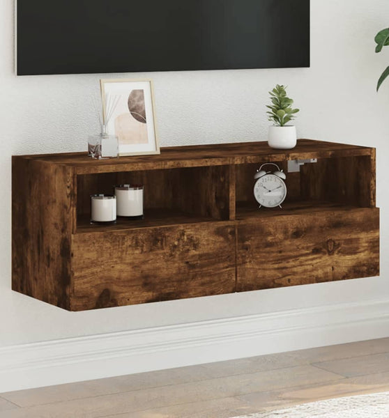 TV-Wandschrank Räuchereiche 80x30x30 cm Holzwerkstoff