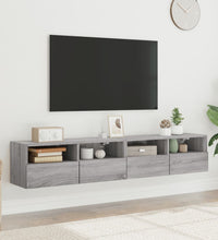 TV-Wandschränke 2 Stk. Grau Sonoma 80x30x30 cm Holzwerkstoff