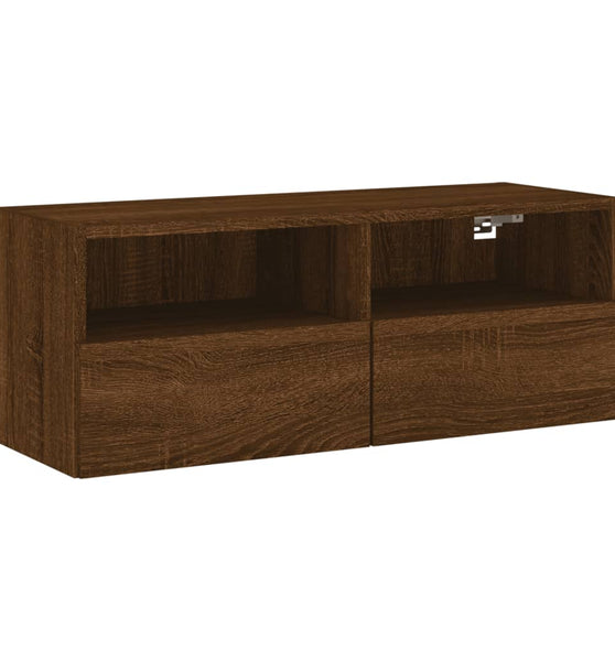 TV-Wandschrank Braun Eiche-Optik 80x30x30 cm Holzwerkstoff