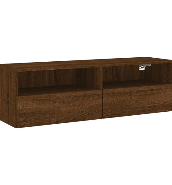 TV-Wandschrank Braun Eiche-Optik 100x30x30 cm Holzwerkstoff