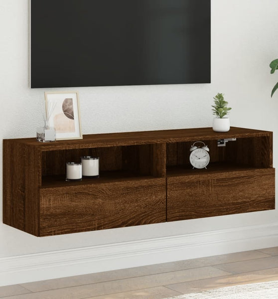 TV-Wandschrank Braun Eiche-Optik 100x30x30 cm Holzwerkstoff